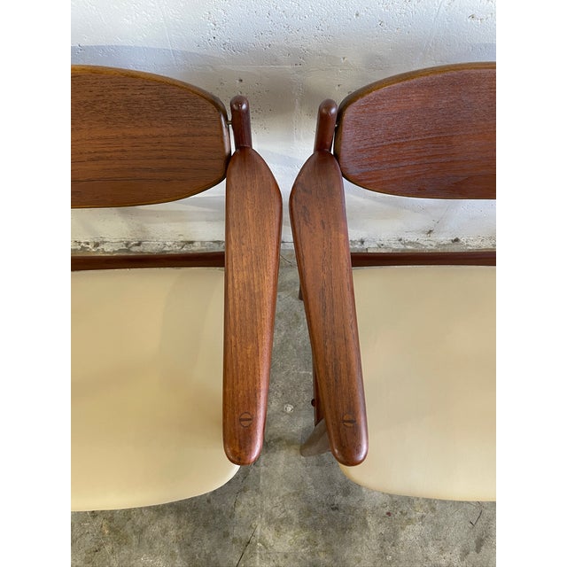 Pair Arne Hovmand Olsen Rare Danish Modern Teak Chairs For Sale - Image 10 of 13