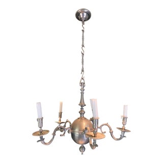 Mid 20th Century Virginia Metalcrafters Pewter Candelier For Sale