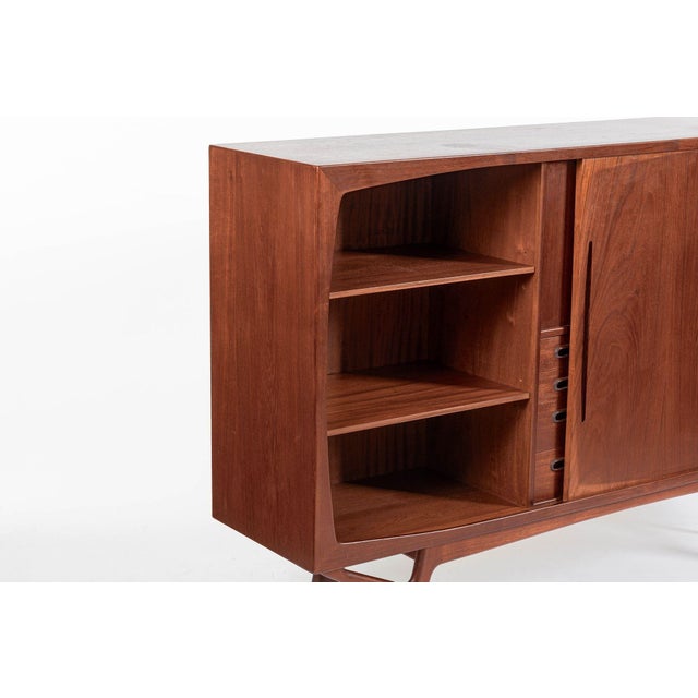 Mid Century Danish Teak Tall Sideboard or Bar Cabinet by Harry Ostergaard For Sale - Image 11 of 17