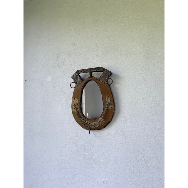 Wood Brutalist Handcrafted Horse Mirror, 1950s For Sale - Image 7 of 18