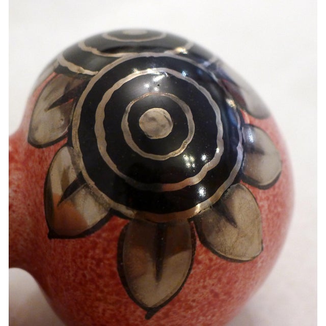Ceramic Vintage Art Deco Ball Vase by A. Renoleau, 1920 For Sale - Image 7 of 11