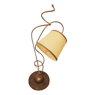 Vintage Lamp with Parchment Shade, 1980s For Sale