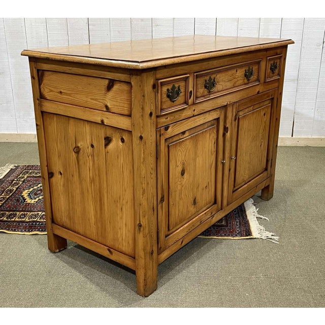 English Fir Wood Sideboard, 1950s For Sale - Image 12 of 16