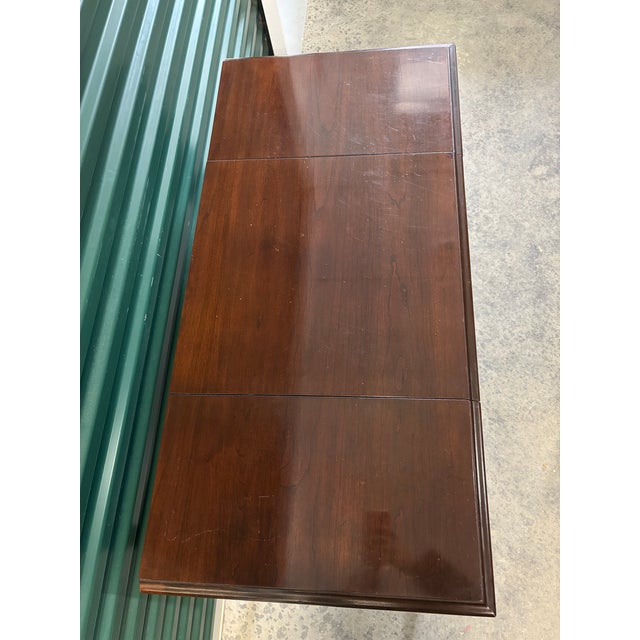 Wood 1990s Ethan Allen Georgian Court Queen Anne Vanity Table With Flip Top Mirror For Sale - Image 7 of 12