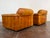 Vintage 1970's Italian Cognac Leather Lounge Chairs For Sale - Image 9 of 16
