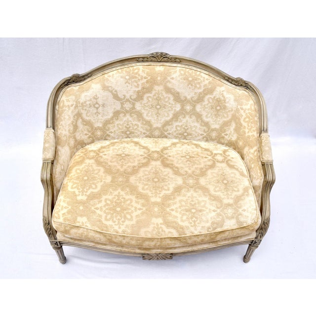 Harden Furniture French Louis XvI Style Marquise Loveseat & Ottoman For Sale - Image 4 of 12