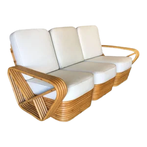 Restored Paul Frankl Style Five-Strand Square Pretzel 3-Seater Sectional Sofa