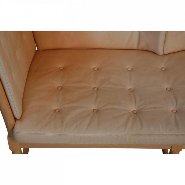 Animal Skin Spoke-Back Sofa in Leather by Børge Mogensen, 1987 For Sale - Image 7 of 18