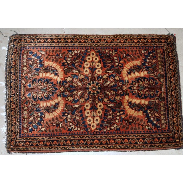 1920s 1920s, Handmade Antique Persian Sarouk Rug 2.1' X 3.2' For Sale - Image 5 of 5