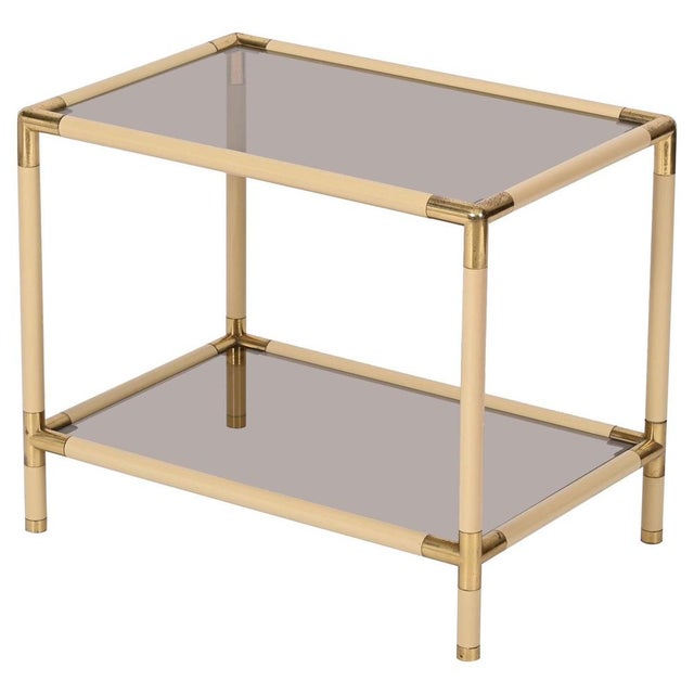 Italian Metal, Brass and Smoked Glass Coffee Table from Tommaso Barbi, 1970s For Sale - Image 14 of 14