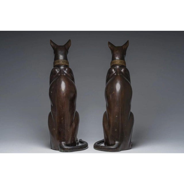 Vintage French Bronze Cats, 1970, Set of 2 For Sale - Image 9 of 12
