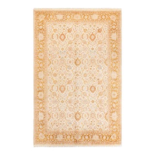 Mogul, One-of-a-Kind Hand-Knotted Area Rug in Ivory, 6' 1" x 9' 5" For Sale