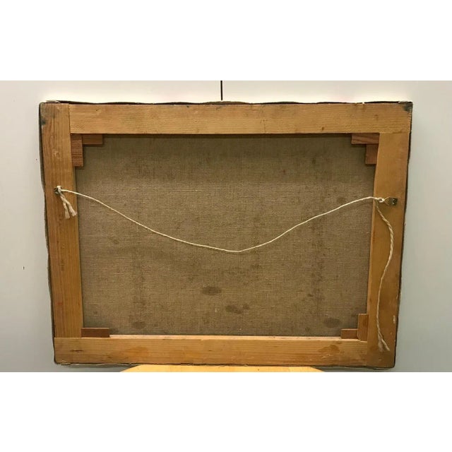 Paper L. P. Dean, Geometric Composition, Oil Paint on Paper and Canvas For Sale - Image 7 of 8