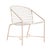 Brown Jordan Kantan Aluminum Arm Chair in Blush with White Lite Vinyl Strapping For Sale