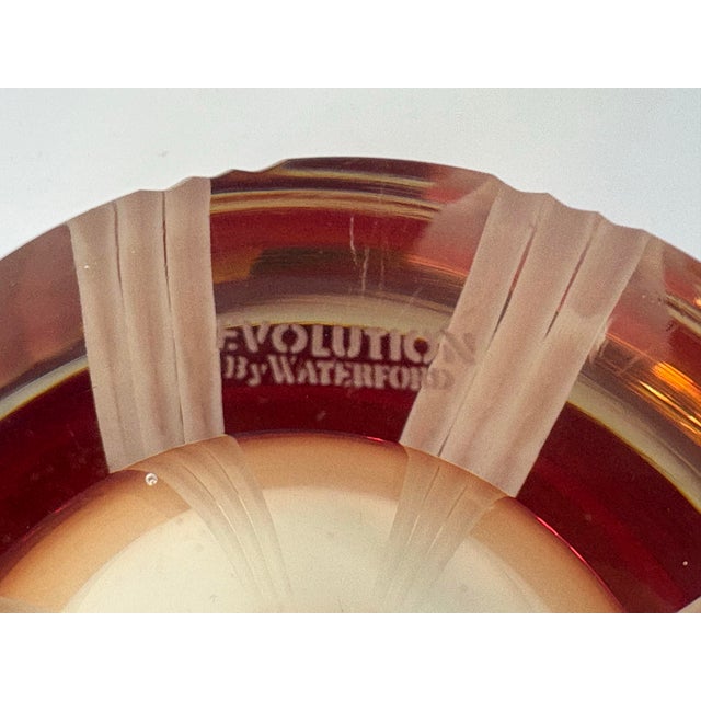 Evolution by Waterford “Mesa Sunrise” Red Amber Art Glass Vase, Poland For Sale - Image 10 of 10