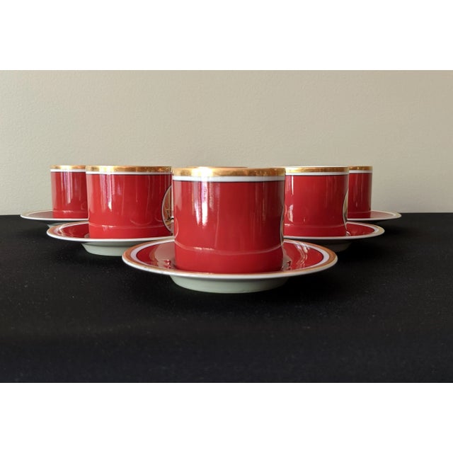 Fitz and Floyd Fitz & Floyd Medaillon Orange d'Or Coffee Service - Set of 8 For Sale - Image 4 of 13