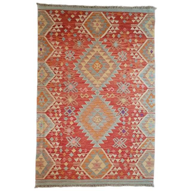 Wool Kilim Rug with Traditional Geometric Patterns For Sale - Image 11 of 11