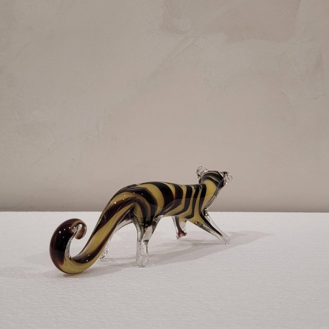 20th Century Tiger Figurine in Murano Glass, Italy, 1970s For Sale - Image 9 of 13