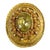 Vintage Brooch Gold Tone Topaz Rhinestones and Pearls 2.25" H For Sale