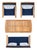 Rocklin 4-Piece Outdoor Set, Natural/Navy Cushion With Blue & White Mosaic Pillows For Sale In Philadelphia - Image 6 of 9