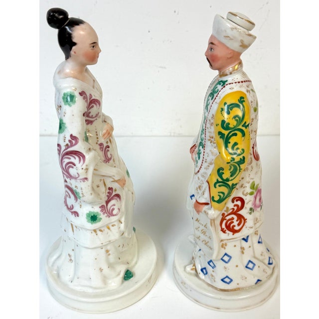 Pair Old Paris Porcelain Chinoiserie Fashion Rose Water Bottles by Jacob Petite For Sale - Image 12 of 18