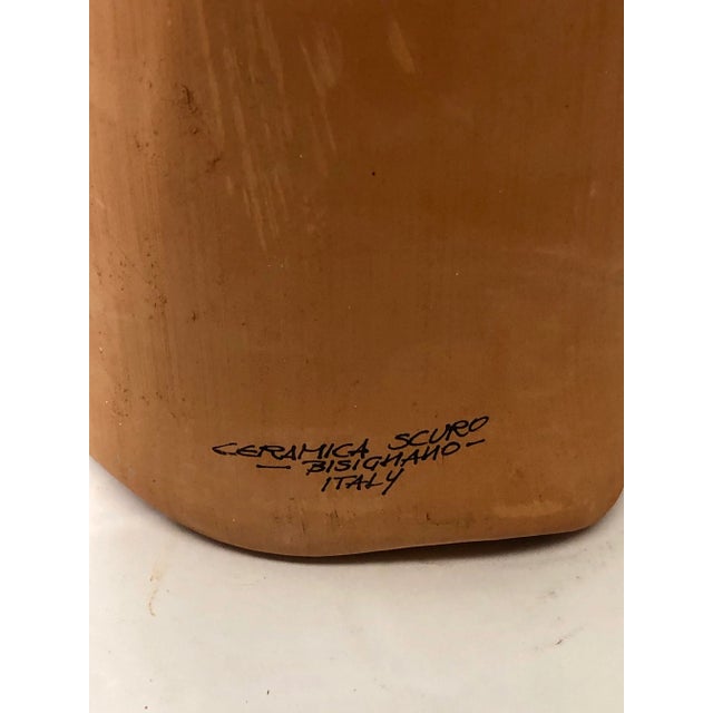 U.S. Mint Italy Ceramics Scuro Bisignano Terracotta Money Bag Bank For Sale - Image 4 of 6