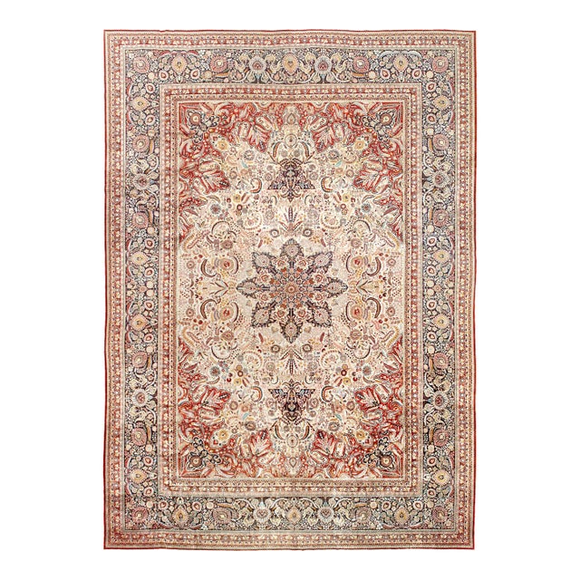 Multi Color Fine Hand Knotted Pure Silk Sino Tabriz For Sale