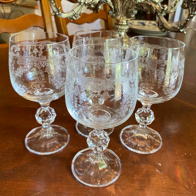 Bohemia Bohemia Cascade Fine Lead Crystal Wine Goblets - Set of 4 For Sale - Image 4 of 8
