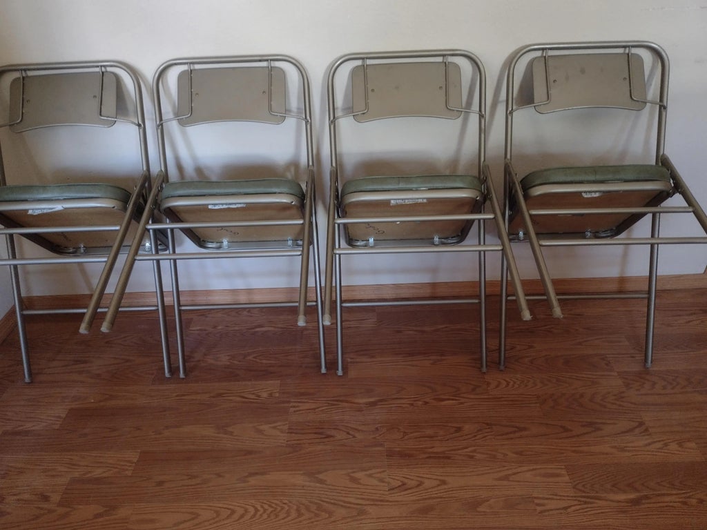 Mid 20th Century Vintage Samsonite Folding Chairs - Set of 4