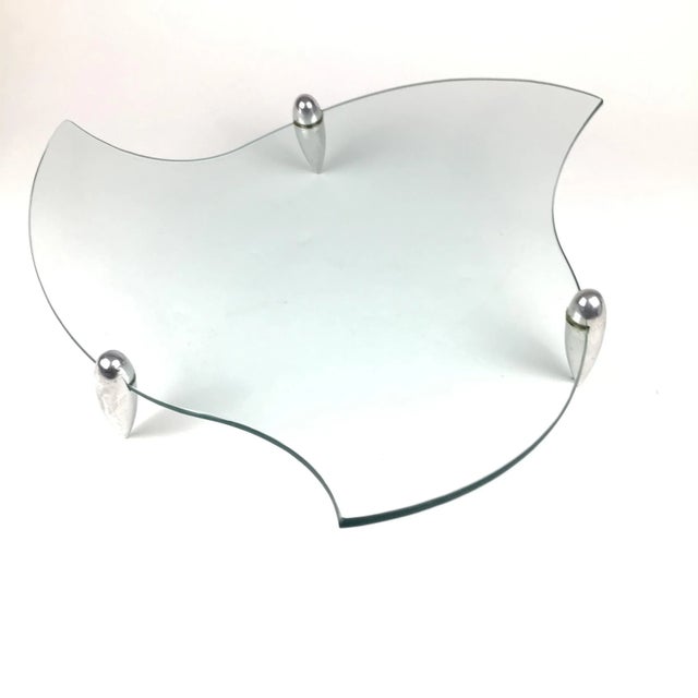 Mid-Century Modern Danish Design Serving Display Glass Plate For Sale - Image 4 of 11