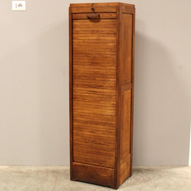 Vintage Filing Cabinet in Oak, 1930s For Sale - Image 11 of 11