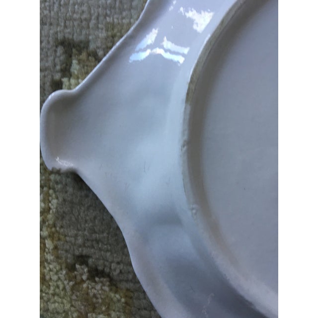 Ivory Large English Ironstone Serving Dish With Flora Naturalist Design For Sale - Image 8 of 12