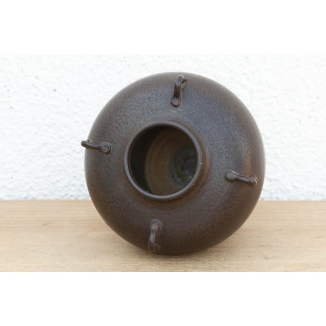 Antique Dark Glazed Stoneware Jar For Sale - Image 4 of 7