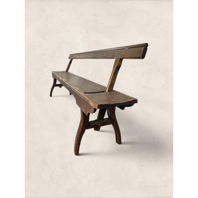 Late 19th Century Antique English Large Reversible Back Tram Bench, 9’ Long A Victorian railway/tram station bench with a...