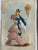 1920s Pair Antique Spanish Embroidered Flamenco Postcards Framed For Sale - Image 5 of 6