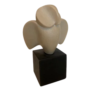 Art Deco Carved Natural Resin Cubist Owl Bird Sculpture Joseph Martinek