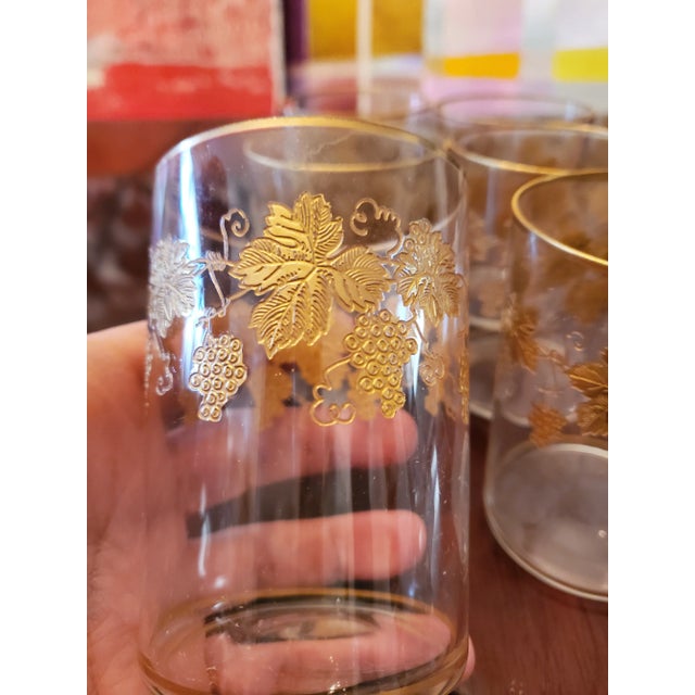 Art Nouveau Antique Set of 6 Baccarat Style Gold Crystal Glasses For Sale - Image 3 of 3