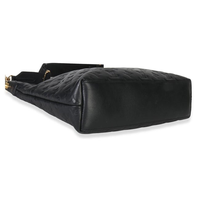Louis Vuitton Black Monogram Embossed Lambskin Coussin MM Hobo For Sale - Image 4 of 6