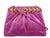 Art Deco 1990s Judith Leiber Karung SnakeSkin Pink Fuschia Day Evening Handbag Gemstones Vintage For Sale - Image 3 of 15