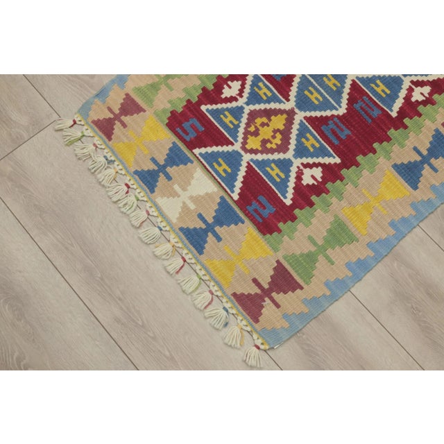 1970s Turkish Southwestern Style Hand Knotted Natural Wool Oushak Kilim Rug For Sale - Image 4 of 11