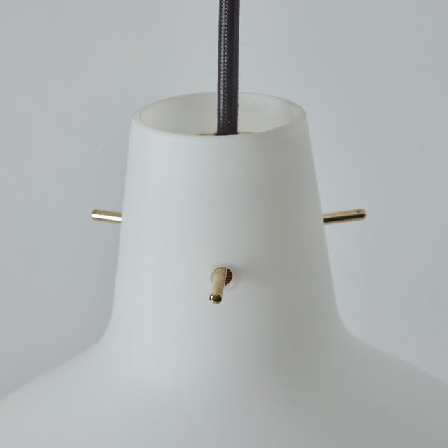 1950s 1950s Stilnovo Sculptural Opaline Glass Pendant, Unmarked For Sale - Image 5 of 12