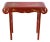 Vintage Chinese Red Lacquer Console Table With Gilt Landscape Scenery and Scroll Ends For Sale