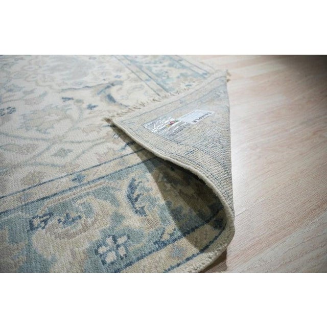 8x10 Ivory Hand-Knotted Wool Serene Floral Symmetry Traditional Carpet Rug For Sale - Image 4 of 5