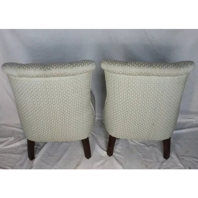 Mid-Century Modern Early 20th Century Pair of Mid-Century Modern Mahogany Hall Bedroom Boudoir Chairs For Sale - Image 3 of 10