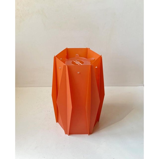 Mid-Century Modern Mid-Century Orange Harlequin Hanging Lamp by Lars Eiler Schiøler for Hoyrup, 1960s For Sale - Image 3 of 10