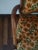 1970s Set of 2 Pair 70s Green Orange Floral Living Room Arm Chairs Accent Wood Upholstered For Sale - Image 5 of 9