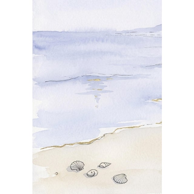 Paint Coastal Shoreline Wall Art, Pastel Beach Seascape Print, Minimalist Ocean Art Print, 24″ × 36″ For Sale - Image 7 of 9