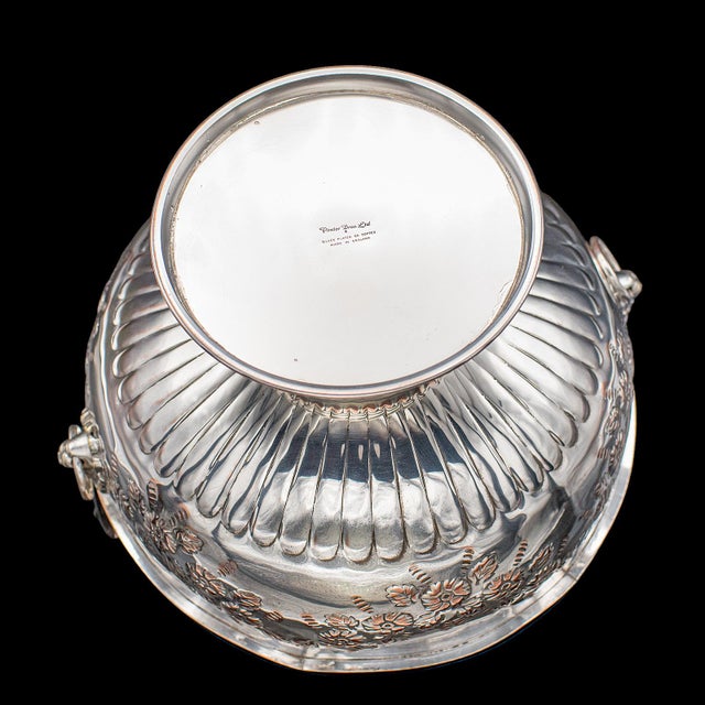 Vintage Punch Bowl, English, Silver Plate, Ice Dish, Cooler, Trophy, Art Deco For Sale - Image 11 of 12