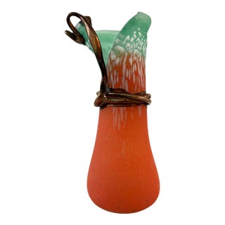 Vintage Art Glass Vase by Tubi Vadan For Sale
