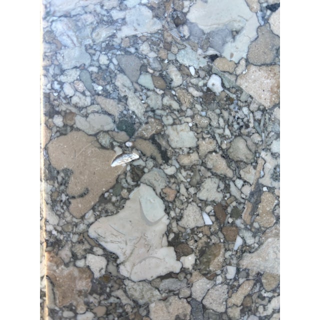Late 19th Century Louis XIV-style Gilded Wood and Grey Marble Top With King’s Faces Carved Console Table For Sale - Image 9 of 9